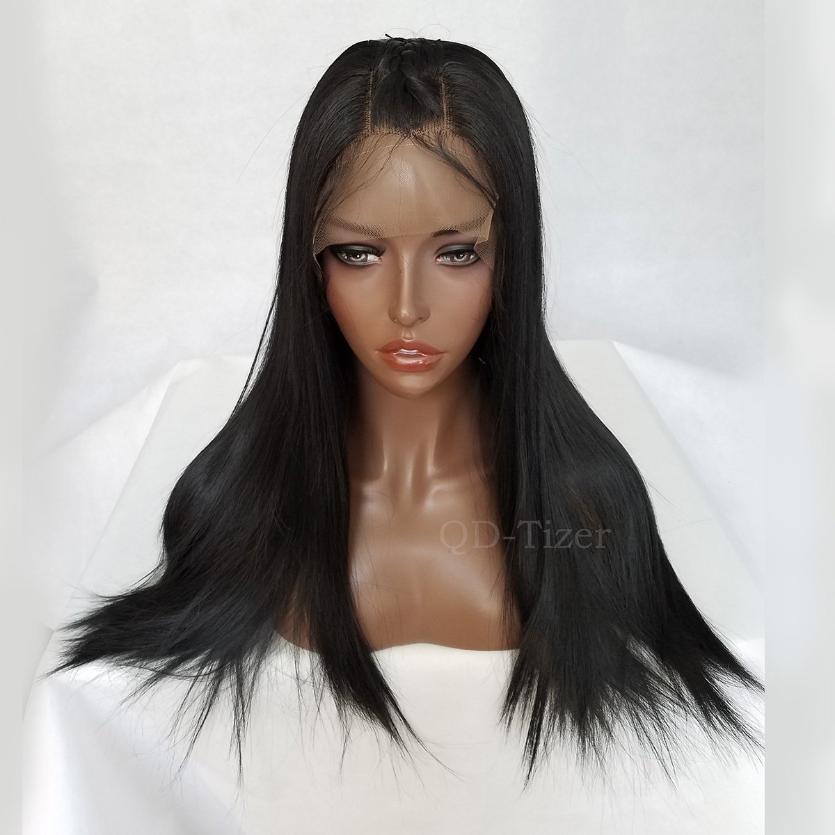 qd tizer lang seidig glattes Haar synthetische Lace Front Perücken qd tizer lang seidig glattes Haar synthetische Lace Front Perücken mit Baby Hair frei Teil Lace Perücken 45 7 cm Amazon Beauty