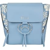 Disney Lilo &amp; Stitch Faux Leather Mini Backpack with Floral Print and Embroidered Details