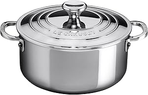 Le Creuset SSP3000-20 Tri-Ply Stainless Steel Shallow Casserole with Lid, 3 1/5-Quart