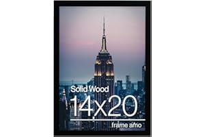 Frame Amo 14x20 Solid Wood Picture Frame, 1 inch Wide Border, Smooth Finish, Acrylic Front