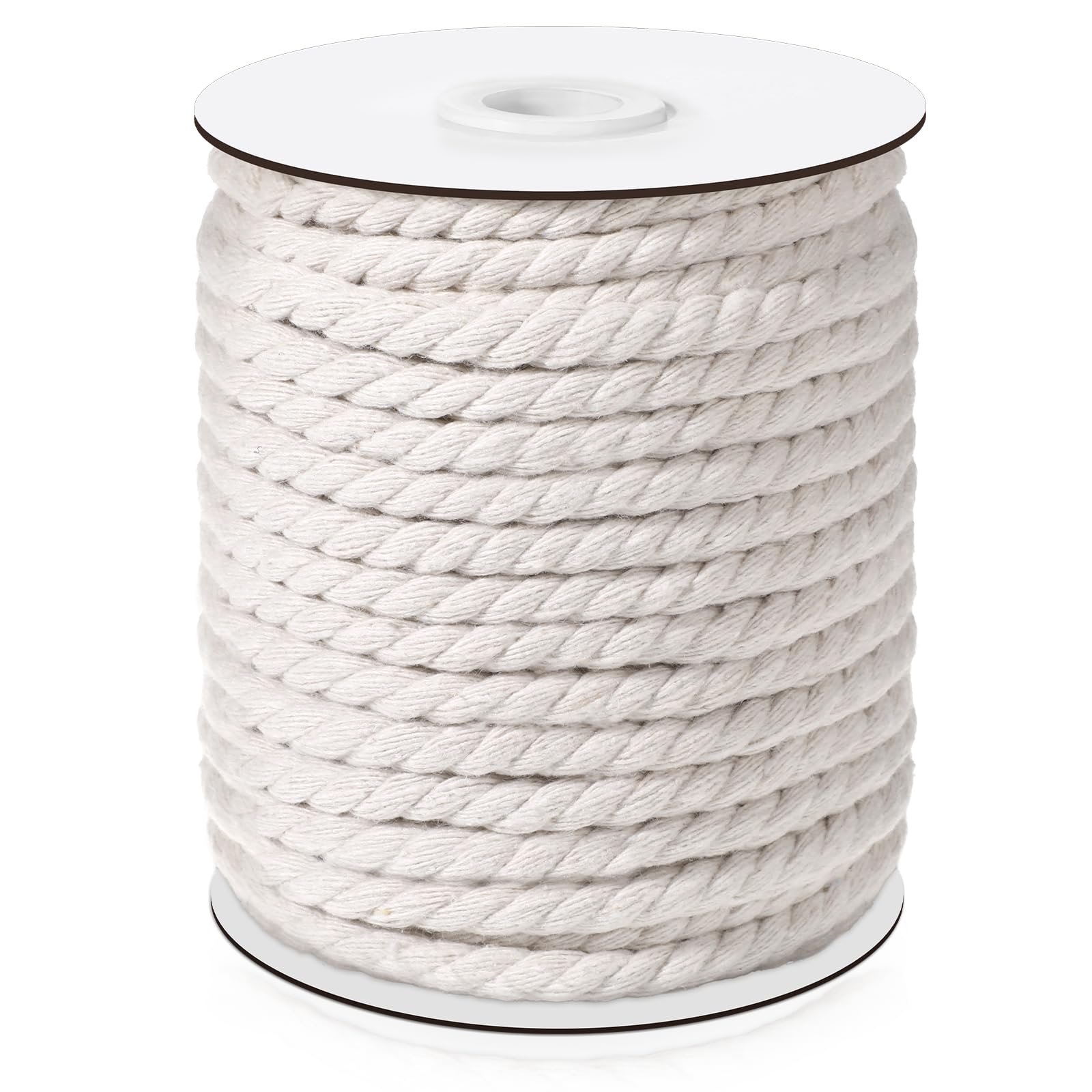 Photo 1 of 1/4" Cotton Piping Cord 6 mm x 165Feet Natual Cotton Macrame Rope Braided Cottons Rope for Clothesline, Baskets, Hangings, Pots, DIY Crafts, Beige