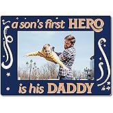 Bgohrd Dad Picture Frame, A Son's First Hero Is His Daddy Photo Frames, Fathers Day Birthday Christmas Gifts For Dad From Son, 4x6 Acrylic Frame, 02