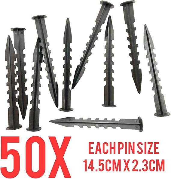 ADEPTNA Heavy Duty Pack of 50 Securing Weed Control Fabric Mat Pins