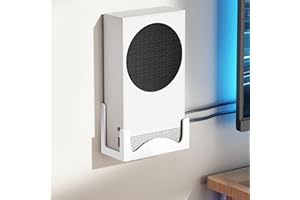 JOSMIMIC Wall Mount for Xbox Series S – Metal Console Holder with Ventilated Base and Anti-Scratch Pads – Space-Saving Wall Bracket for Xbox S with Easy Installation and Heat Dissipation Design