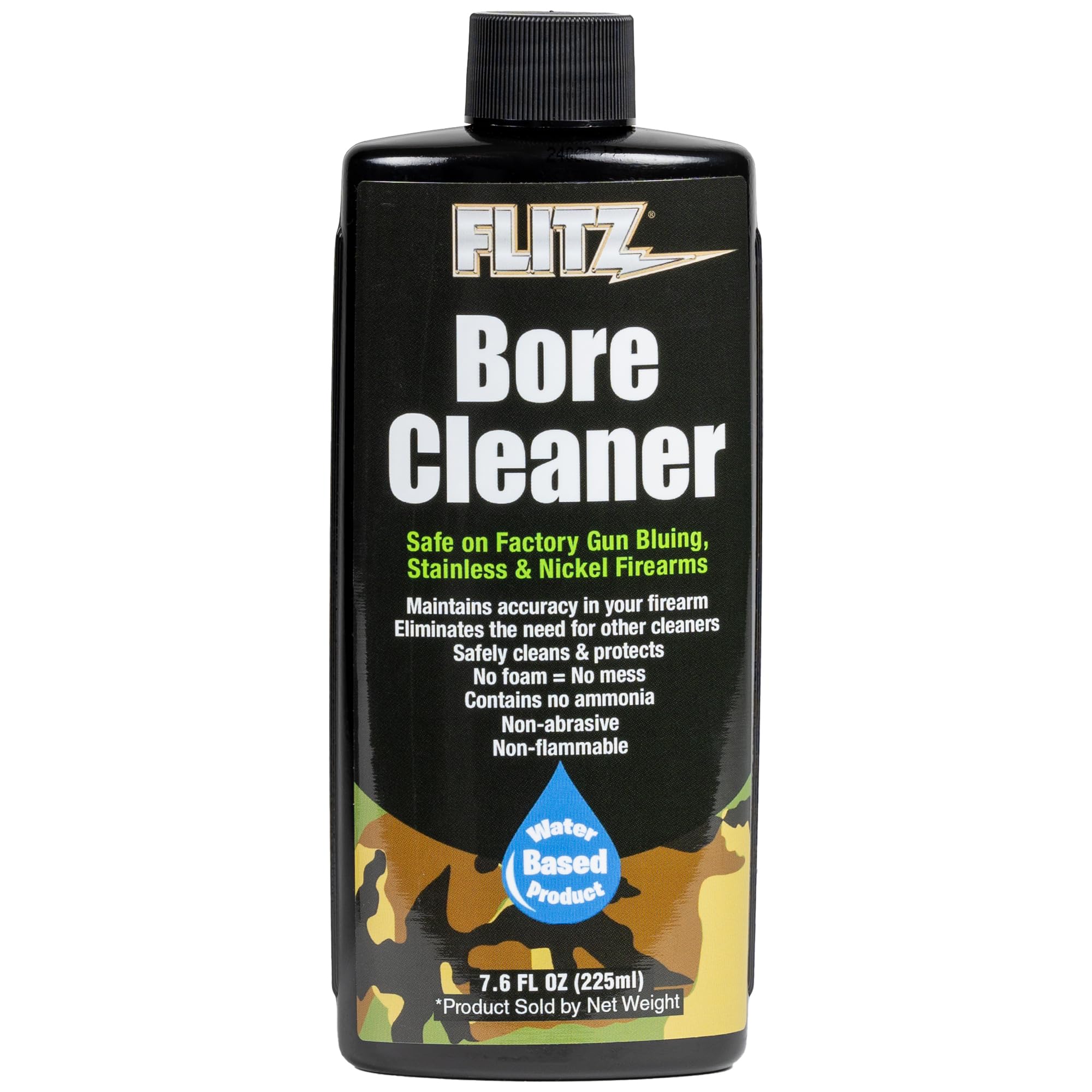Photo 1 of Flitz  Bore Cleaner - 7.6oz Bottle of USA-Made Gun Cleaning Solvent to Clean & Remove Rust, Lead Build Up, Ammo Residue, & More - Non-Abrasive, Non-Flammable, and Ammonia-Free Bore Solvent (1 Pack)
