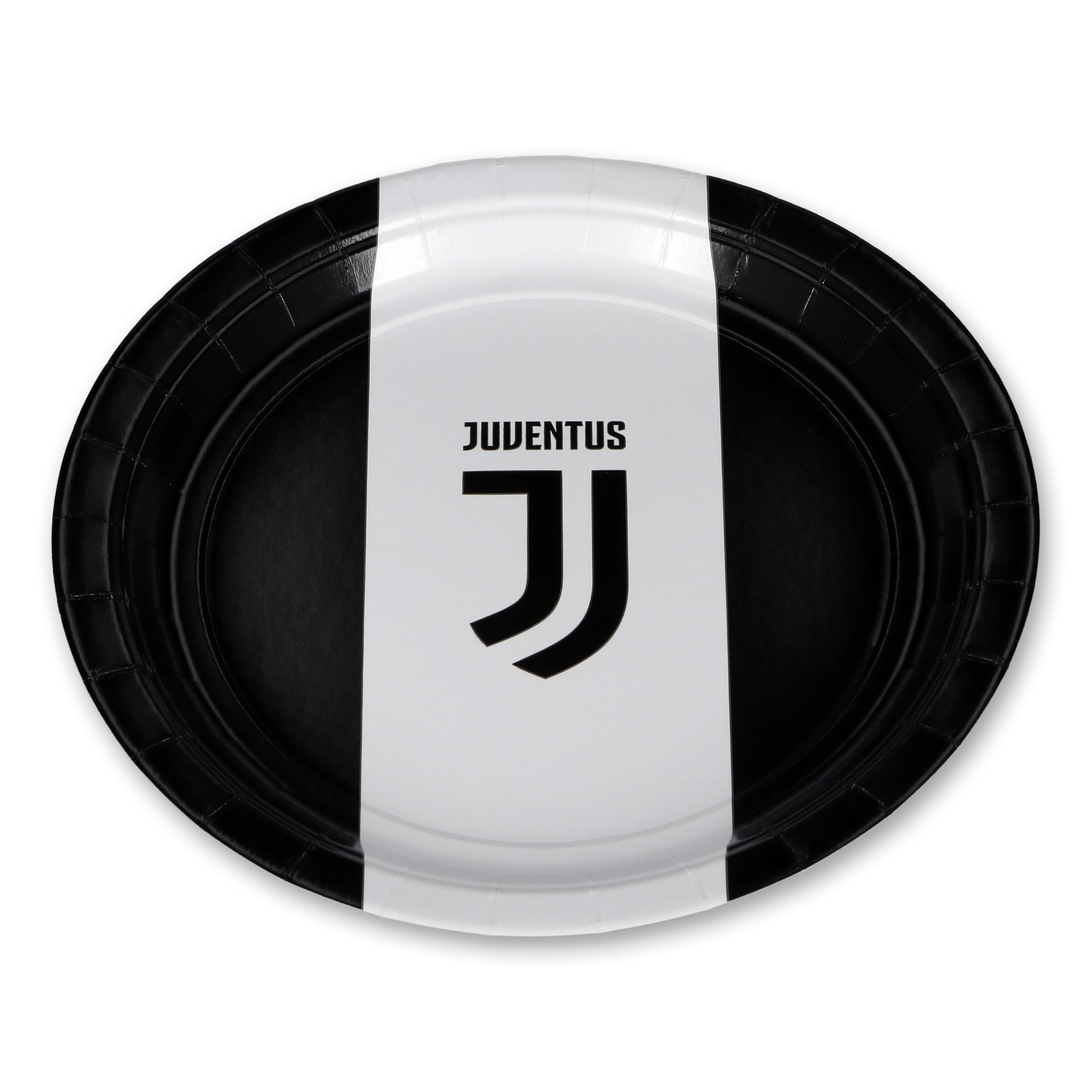 BIGIEMME Juventus Juventus Plates White Black 23 cm 8 Pieces Cardboard Decoration Table Birthday Party Football Teams, Multicoloured