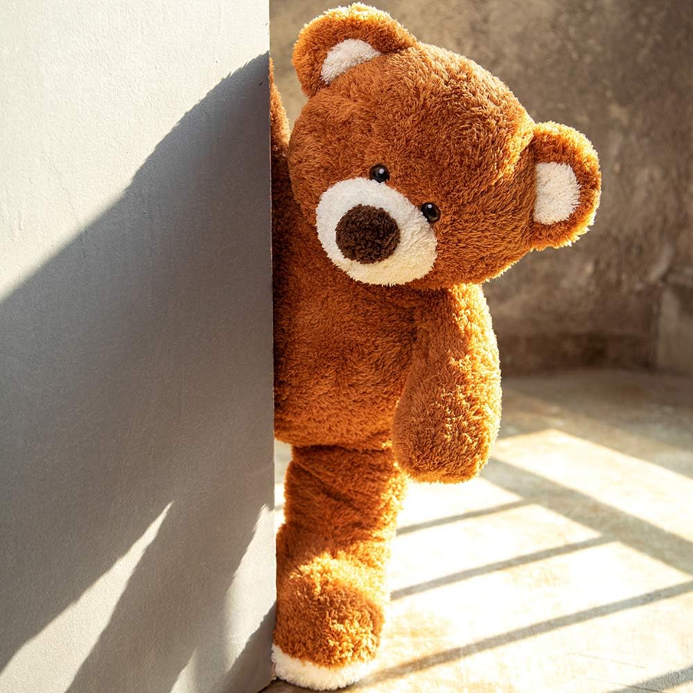 MaoGoLan Giant Teddy Bears Large Plush Stuffed Animals Toy with Footprints Big Teddy Bear for Girlfriend Children 39 Inch,Light Brown: Toys & Games