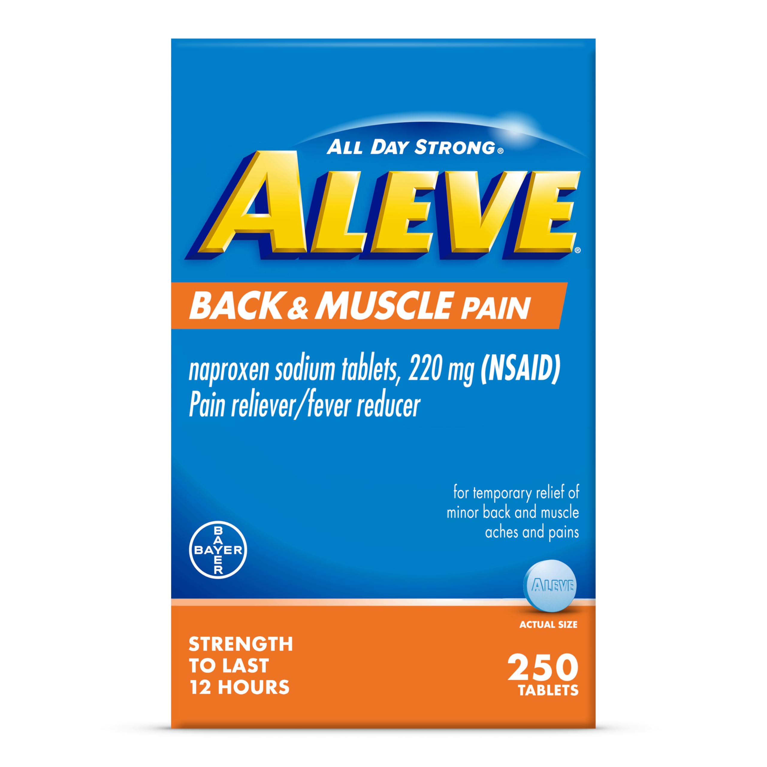 Aleve Back & Muscle Pain Relief Naproxen Sodium Tablets, Pain Reliever ...
