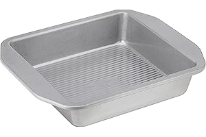 USA Pan 1120BW-3-ABC-1 American Bakeware Classics 8-Inch Square Cake and Brownie Pan, Aluminized Steel
