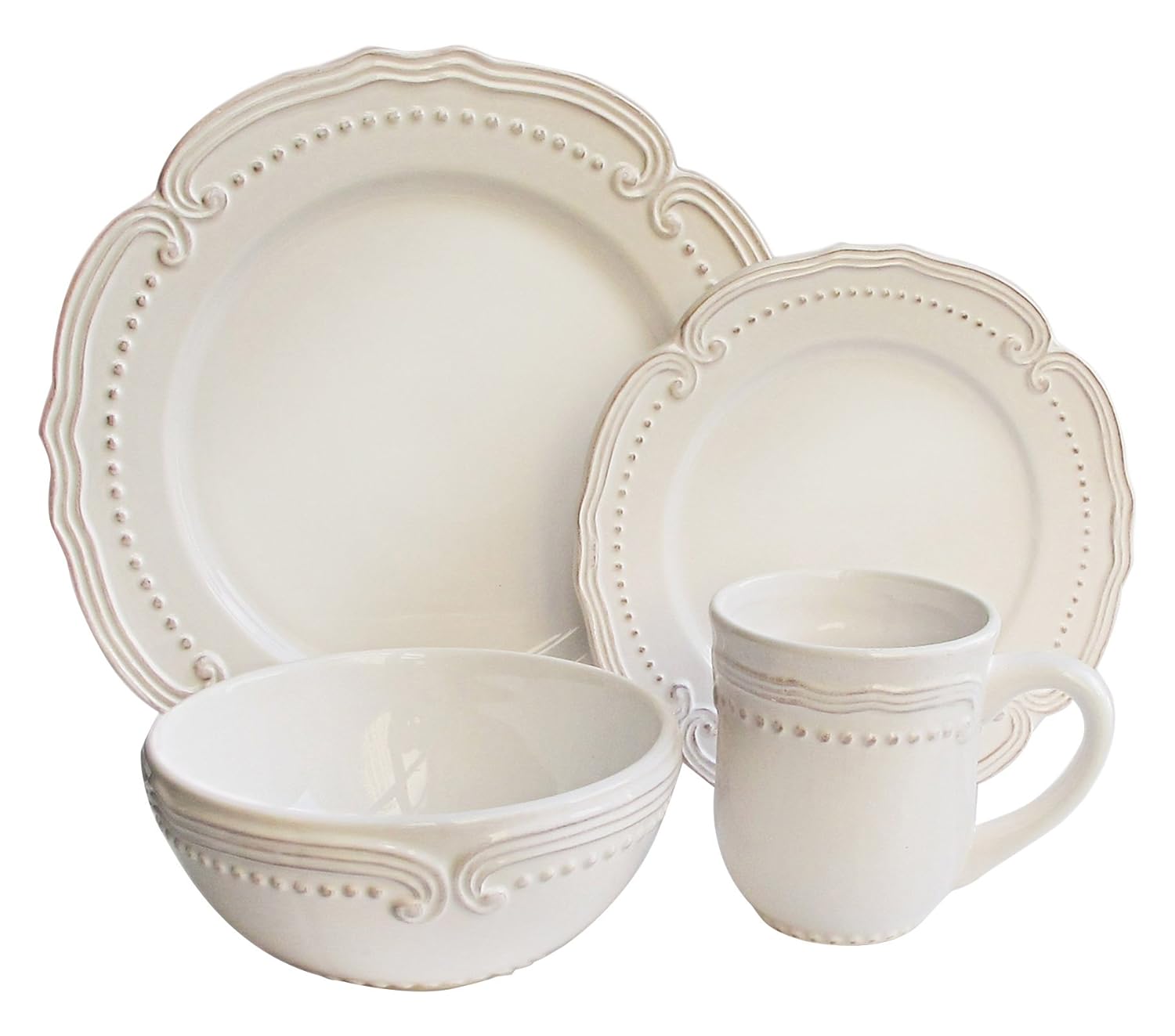 American Atelier 16 Piece Victoria Round Dinnerware Set