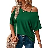 LEIYEE Womens Summer Black Cold Off Shoulder Tops 2026 Sexy Casual Cute Short Sleeve Loose Fit T Shirts Blouse