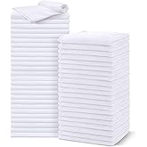UNIMADE Salon Towels 48 Pack, Super Soft Microfiber Hand Towel, Highly Absorbent Hair-Drying Cloth for Gym, Bath, Spa Use and Home Beauty Care - White (16x29 inch)
