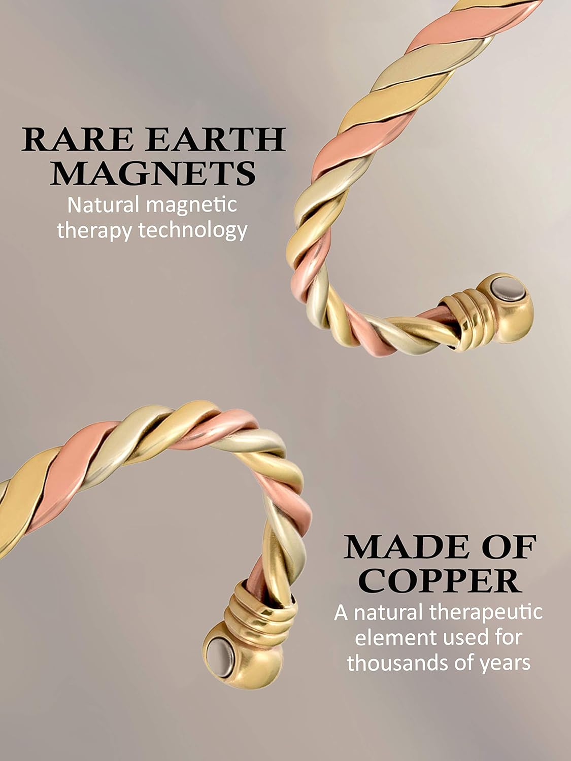 MAGNETJEWELRYSTORE Magnetic Therapy Copper Bracelet High Power Triple Cuff: Health & Personal Care