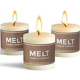 Melt Candle Pillar Candles, 3 Pack - Unscented Candles for Home, Church, Weddings, & More - 3" x 3", Ivory