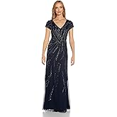 Adrianna Papell Womens Beaded Blouson Dress