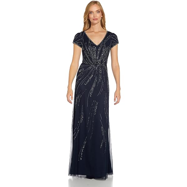 scala black beaded dress Navy Off Shoulder Floral Beaded Ankle Length Dress