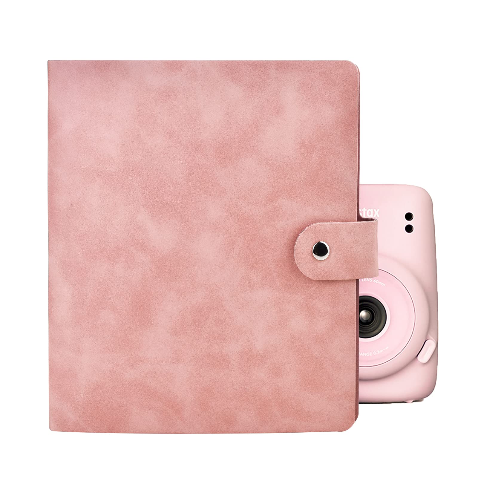 MUZIRI KINOKOO 200 Pockets Photo Album for 3-inch Film Fuji Instax Mini EVO/Mini 12/11/9/8/7+/25/90 Camera Photo Digital Photography PU Leather Album Pink