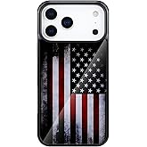 QGX Designed for iPhone 17 Pro Max Case American Flag Pattern [Compatible with MagSafe] Military-Grade Drop Protection Non-Slip Sides Anti-Scratch Back Shockproof Magnetic Case for iPhone 17 Pro Max