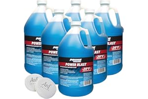 ANF BRANDS (6 Gallons) - Winter Windshield Washer Fluid, Freeze Protection to -20ºF 1 Gallon Jugs Power Blast and Sponges