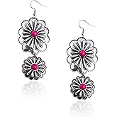 Rustic Couture's Western Earrings for Women Cowgirl Country Concho Dangling Western Statement Jewelry