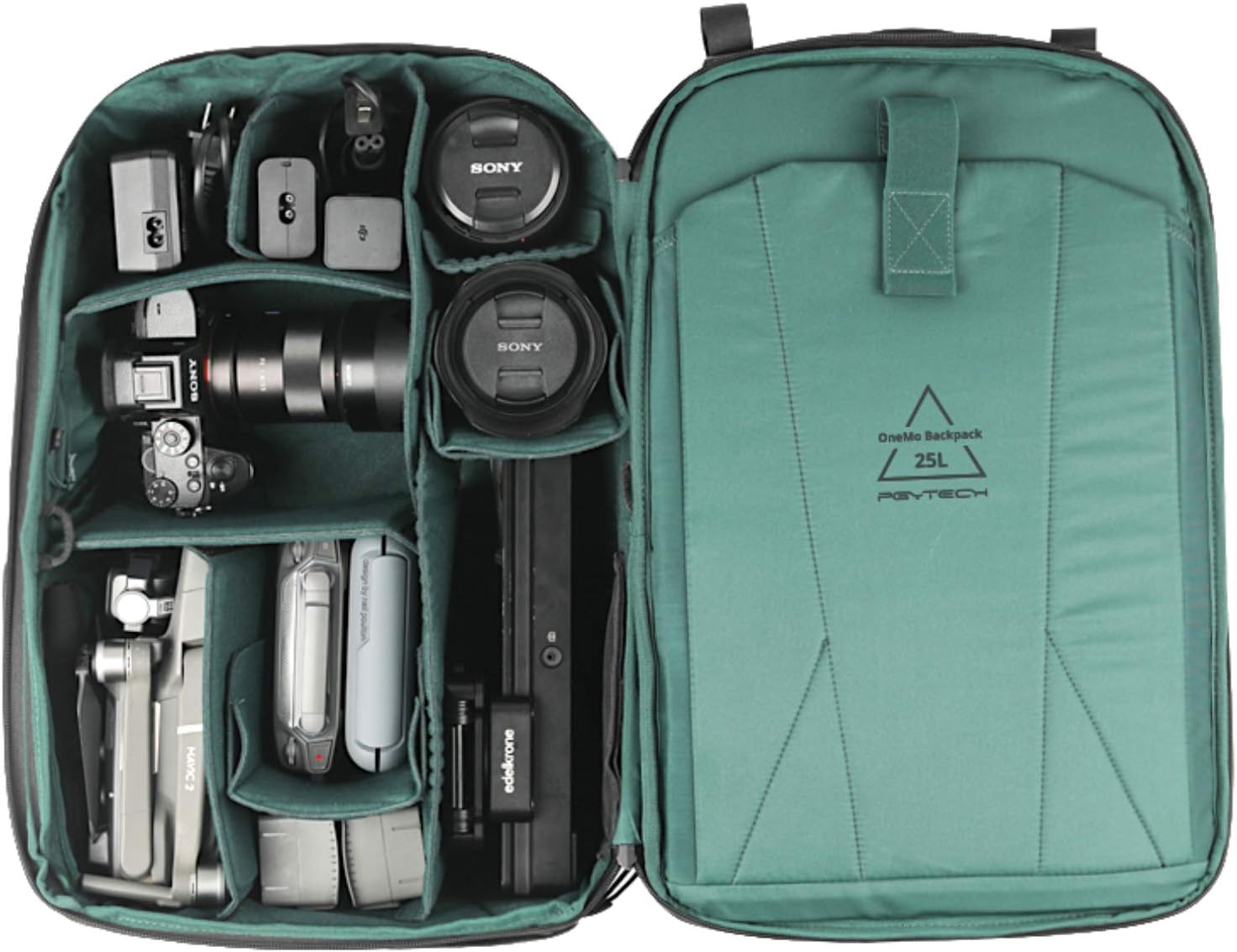PGYTECH OneMo Waterproof Camera Backpack, Drone Case with 15.6" Laptop Compartment, Custom Dividers, Travel Bag Compatible with DJI Sony Canon Nikon DSLR/SLR Mirrorless Camera Tripod (Twilight Black) : Electronics