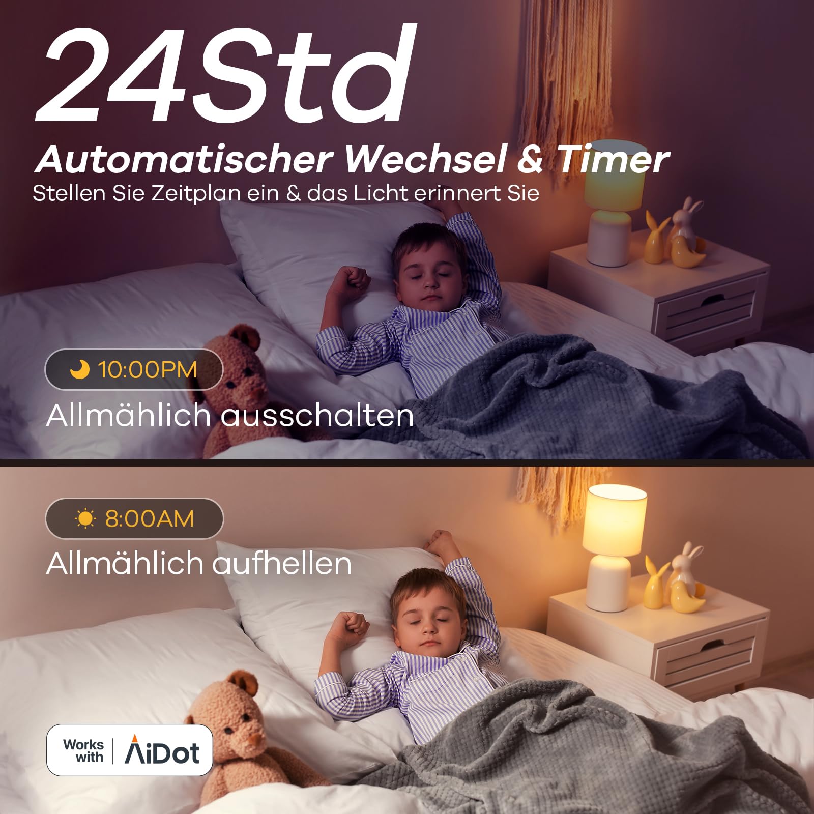 Linkind Matter Smart RGBTW Lampe, Wifi E27 Alexa Glühbirne, 1800-6500K Mehrfarbige WLAN Intelligent Birne, Musik Sync, Kompatibel mit Siri/Google Home/SmartThings, 800 Lumen, ersetzt 60 Watt, 4 Stück 7