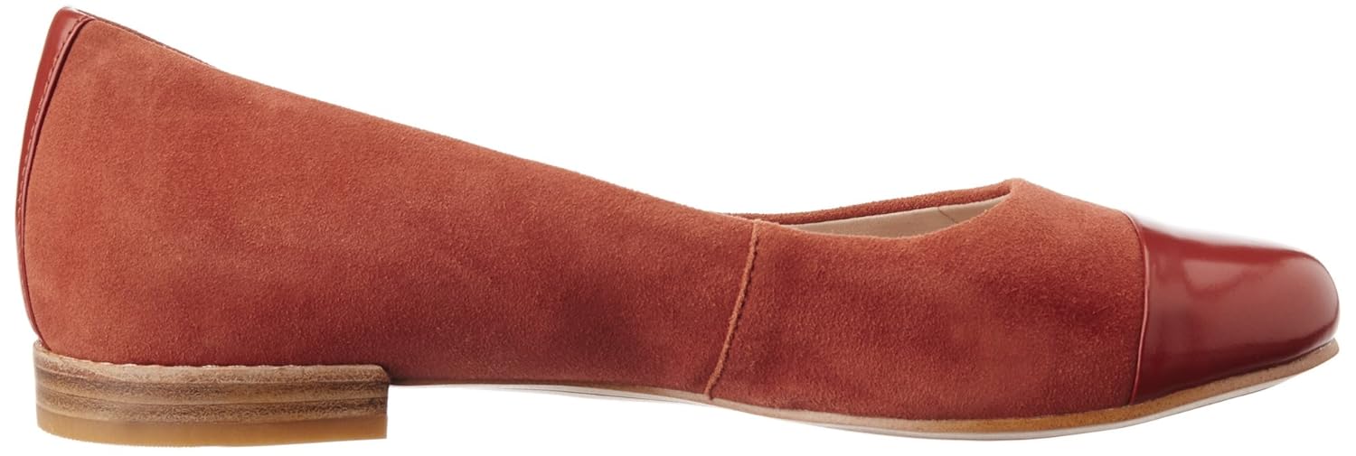 clarks women's festival gold leather ballet flats