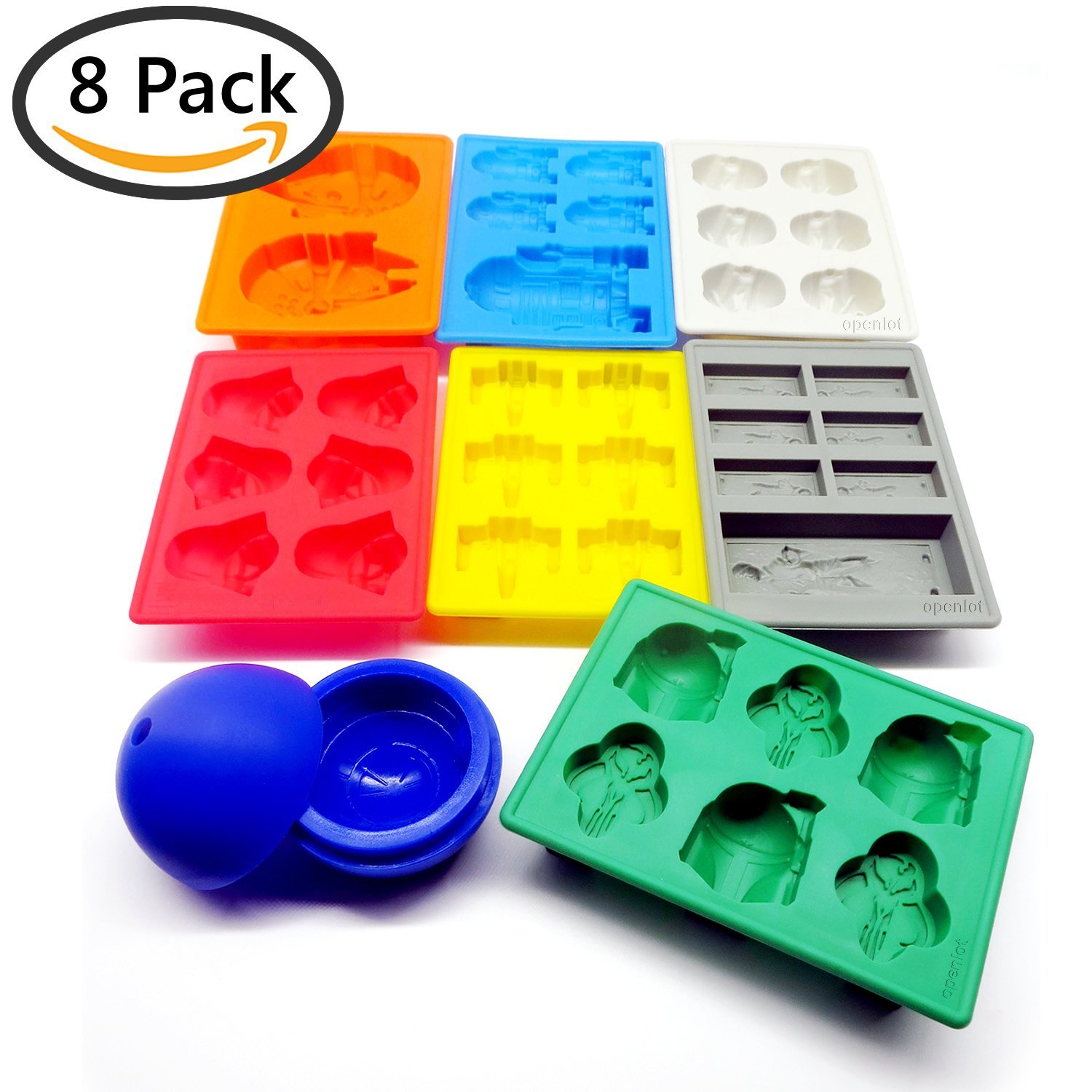 Set Of 8 Star Wars Silicone Ice Trays / Chocolate Molds: Stormtrooper Darth V.. 23 71JYlwdlGYL