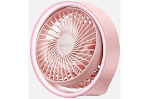 BURLAN Desk Fan, Air Circulator Quiet Operating Fan for Bedroom With Strong Airflow, 3 Spped Portable Desk Fan Battery Operated with USB