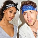 Aomig Bandana Head Scarf Men Women Red Paisley Multi purpose Headwrap 73x36cm view 6