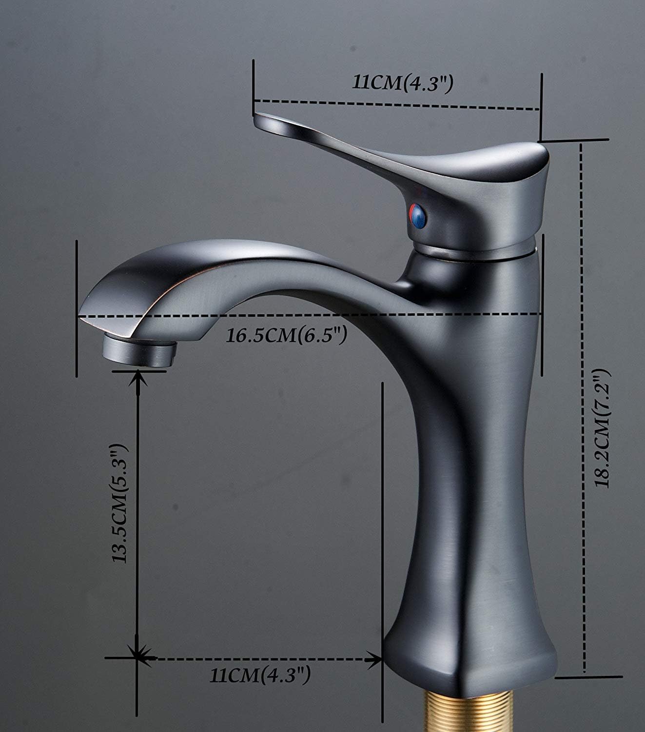 BWE Bathroom Sink Faucet with Supply Line Oil Rubbed Bronze Single Handle One Hole Lavatory Faucets Basin Mixer Tap - - 