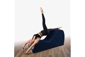 BEDIA Curved Chaise Lounge Chair for Yoga, Stretching, Relaxation and More, Soft Navy
