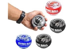 FIOTCEL 4pcs Gyro Ball Wrist Exerciser, Forearm Trainer, Gyroscopic Ball for Stronger Arms, Wrists and Fingers with LED Lights