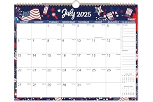LAFEFO Calendar 2025-2026 - Wall Calendar 2025-2026, 2025-2026 Wall Calendar 18 Month, JUL 2025 - December 2026, 15" x 11.5", Twin-Wire Binding + Hanging Hook + Thick Paper + Julian Dates - Floral