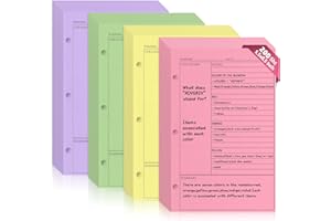 SHIQIKEJIPTY （Half Letter Size）5.5X8.5 Inch 200 Sheets Cornell Notebook Paper College Ruled Notebook Loose Leaf Half Letter Lined Paper 3 Hole Punched Taking System Filler Paper For Office School College Study