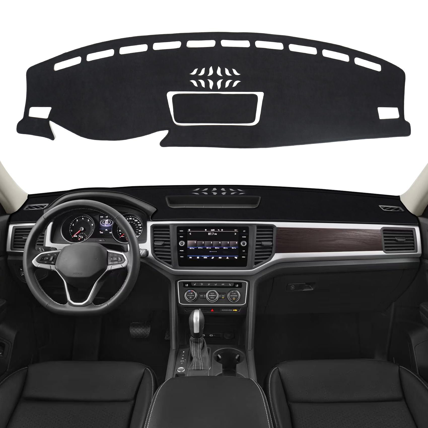 Photo 1 of smnuxwm Dash Cover Mat for Volkswagen Atlas 2018-2022 2023,Flannel Dashboard Cover for VW Atlas Accessories,Dash Mat Sunshield Protector(Without HUD)