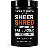 Fat Burner for Men with Clinical Dose Forskohlii, L-Carnitine, &amp; Capsacin | Sheer Shred 10 natural ingredients clinically dosed for thermogenesis, fat loss, &amp; energy. Made in USA. GMP 3rd Party Tested.