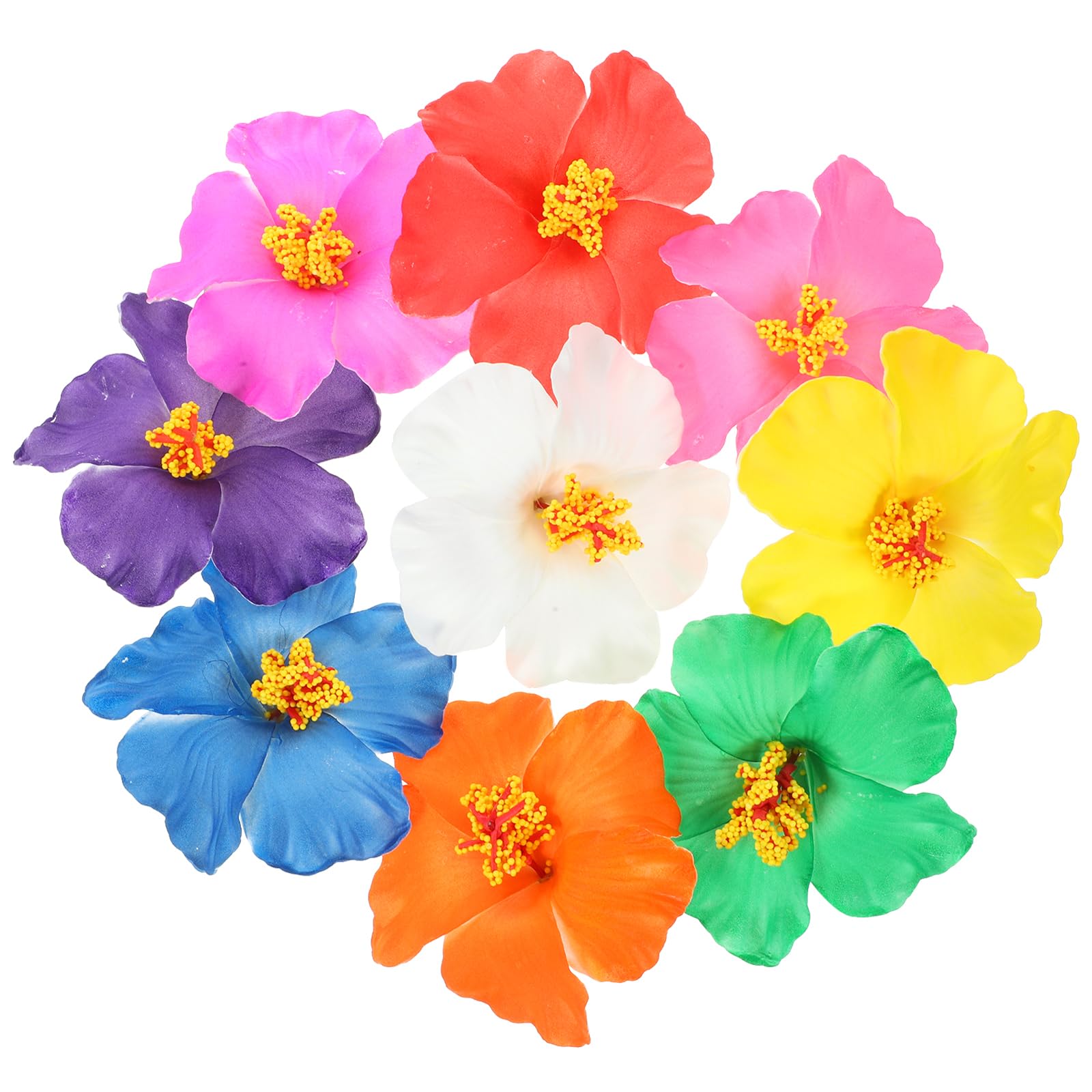 LALAFINA 9Pcs Hawaiian Hair Clips Plumeria Hibiscus Hair Clip Beach Flower Hair Artificial Tropical Flower Hawaiian Beach Hair Pins for Women Girls