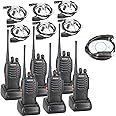 BAOFENG BF-888S Walkie Talkie Long Range 16 CH Baofeng Radio and Tenway Covert Air Acoustic Tube Earpiece (Pack of 6)