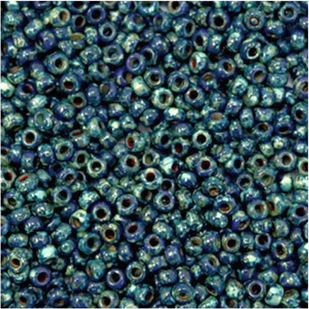 Runemara Design 11-4518 Miyuki Seed Beads 11/0 Opaque Picasso Cobalt Blue 25 g