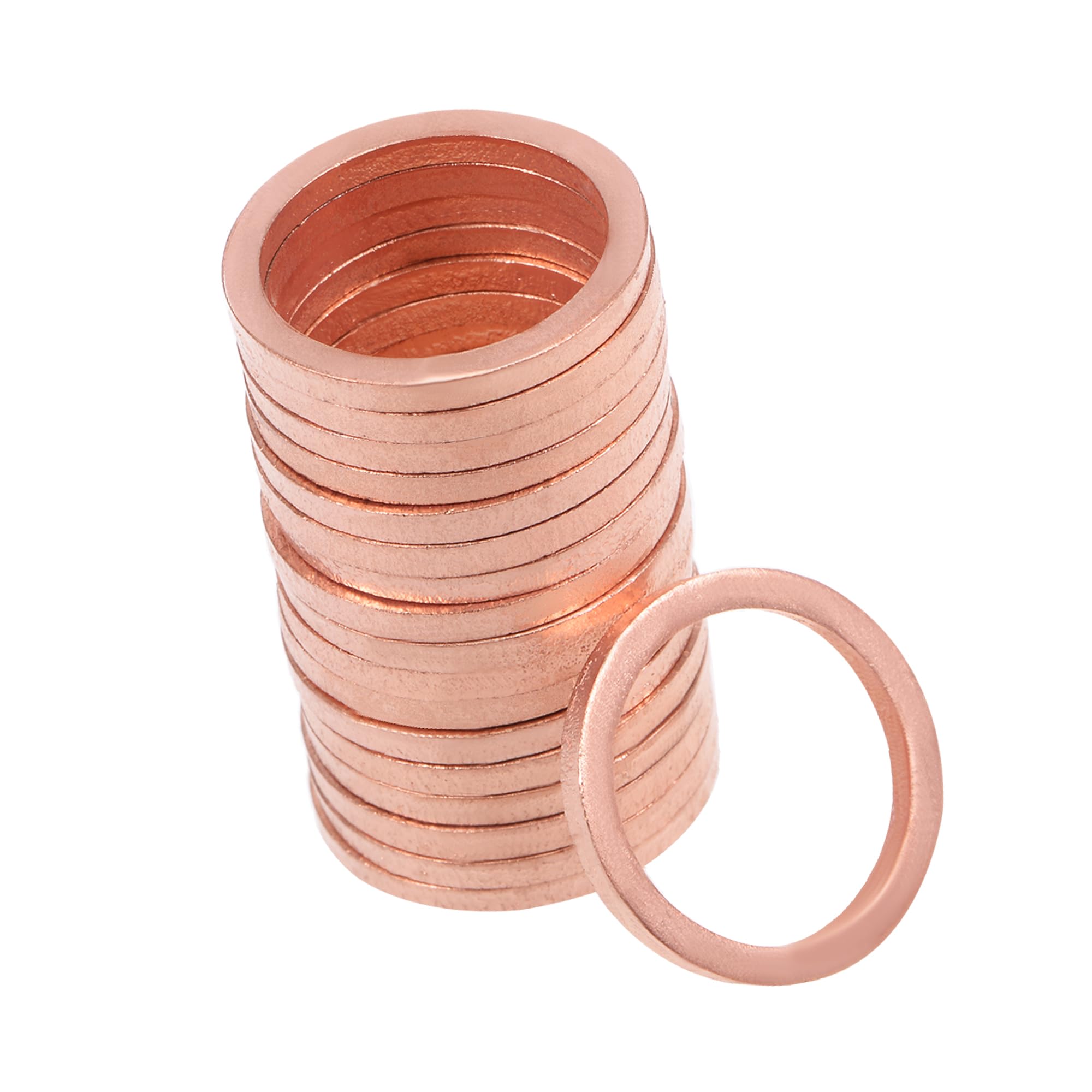 A ABSOPRO 16mm x 20mm x 2mm Copper Flat Washer for Screw Bolt(Set of 20)