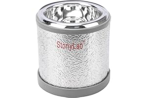 StonyLab Dewar Flask, Hemispherical Borosilicate Glass Dewar Flask with Aluminum Base, 101mm Interior Depth and 94mm Interior