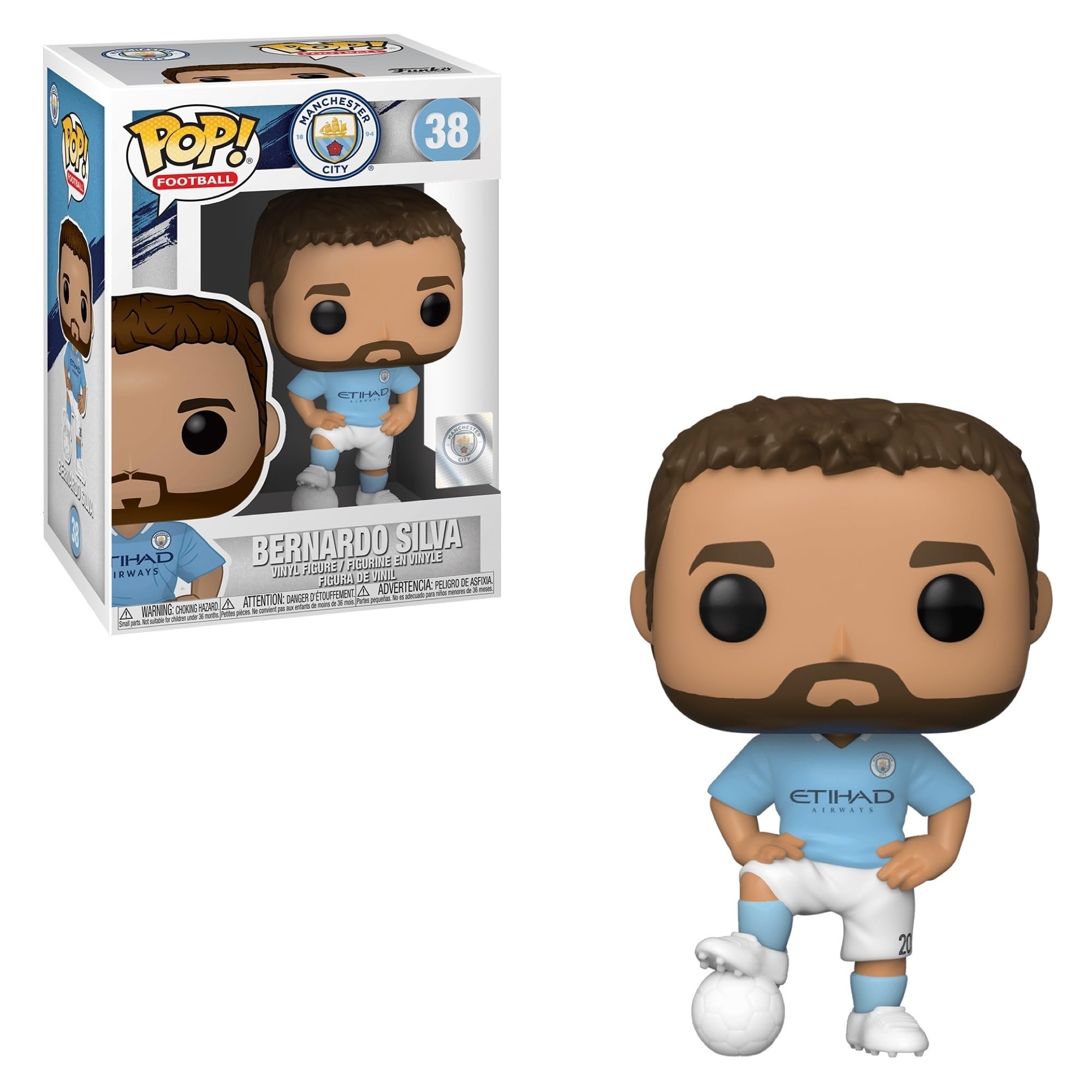 Funko POP! Football: Manchester City-Bernardo Silva - Manchester City FC - Collectable Vinyl Figure - Gift Idea - Official Merchandise - Toys for Kids & Adults - Sports Fans