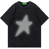 BestLucky Star Shirt Y2k Oversized Graphic Tees for Men Unisex Vintage Streetwear Shirts