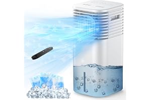 FLOWBREEZE Windowless Portable Air Conditioner, 15H Timer & 120°Oscillation, 3-IN-1 Portable AC Unit with Remote, 2-Gal Tank, 3 Modes & 3 Speeds, Ultra-Quiet 24" Ductless Swamp Cooler for Room Home Office, White