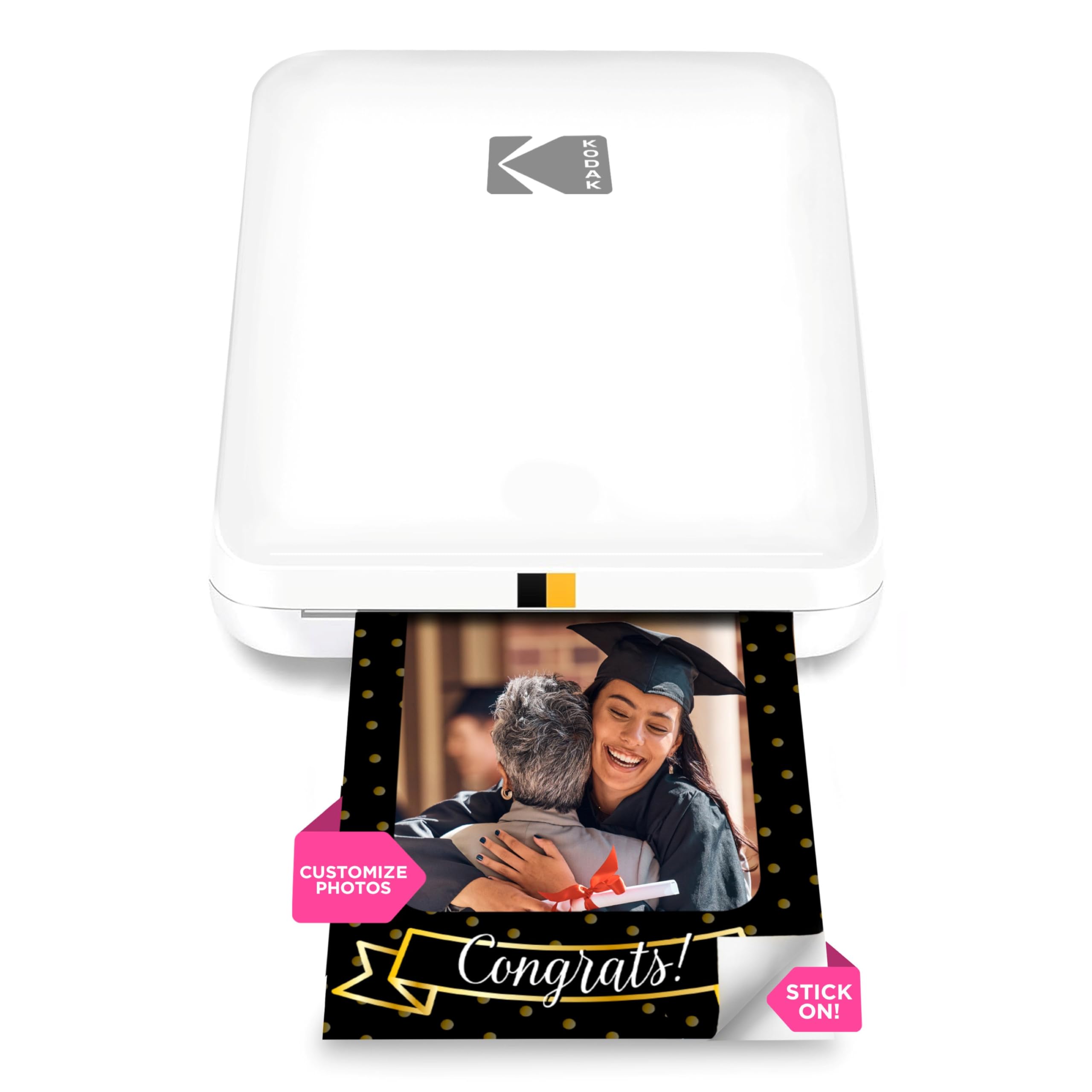 Impresora fotográfica instantánea KODAK Step Slim para teléfono inteligente - Impresora móvil inalámbrica portátil y elegante en color - Fotos adhesivas Zink de 2x3 - Imprima desde dispositivos iOS y Android con Bluetooth con la aplicación divertida - Bl