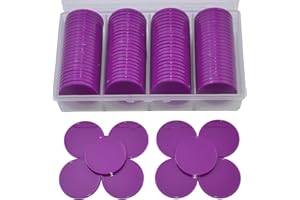 StarMall 100 Pieces Plastic Learning Countes Disks Bingo Chip Counting Discs Markers Tokens with Storage Case for Math Learning, Counting, Poker Chips Game, Bingo Chips Game