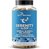 Serenity Sleep Natural Sleep Aid – Potent Blend of Magnesium, Valerian Root and Melatonin – Natural Sleep Aid – Non-Habit-Forming Way to Relax and Get a Good Night’s Sleep – 60 Vegan Soft Caps