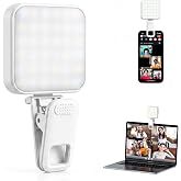 Portable Selfie Light for iPhone: Rechargeable Phone Fill Lights, Ring Light for Camera Picture, Makeup Photo, Video Conferences, Laptop Use, Zoom Meetings, TikTok, Vlog Photography