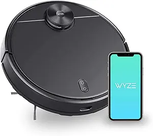 Wyze Robot Vacuum with LIDAR Mapping Technology, 2100Pa Suction,Virtual Wall, Wi-Fi Connected, Self-Charging, Ideal for Pet Hair, Hard Floors and Carpets